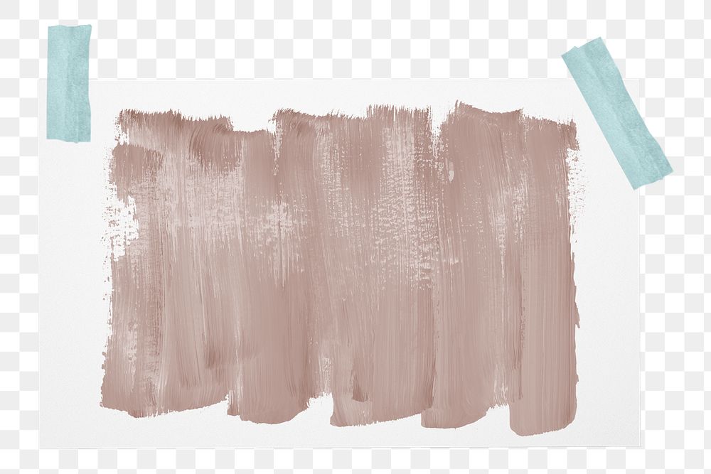 Paper note png journal sticker, brown brushstroke, transparent background