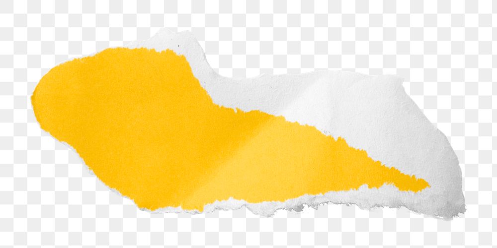 Png yellow ripped paper sticker, transparent background