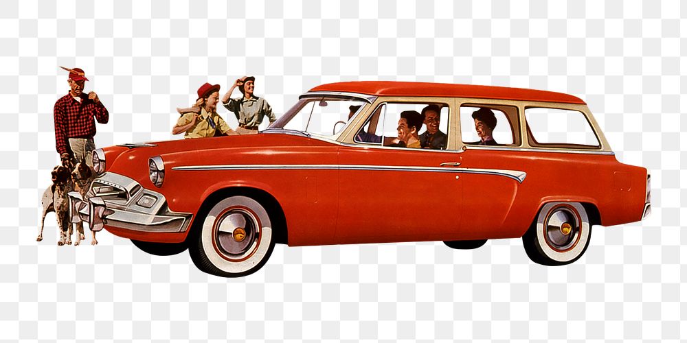 Png The 1955 Studebaker Commander V-8 Regal Conestoga station wagon on transparent background.  Remastered by rawpixel