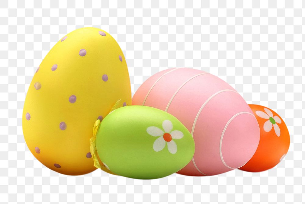 Colorful Easter eggs png sticker, transparent background