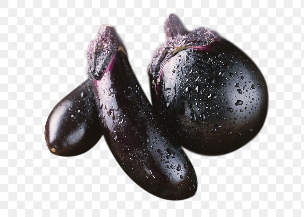 Aubergines vegetable png sticker, transparent background