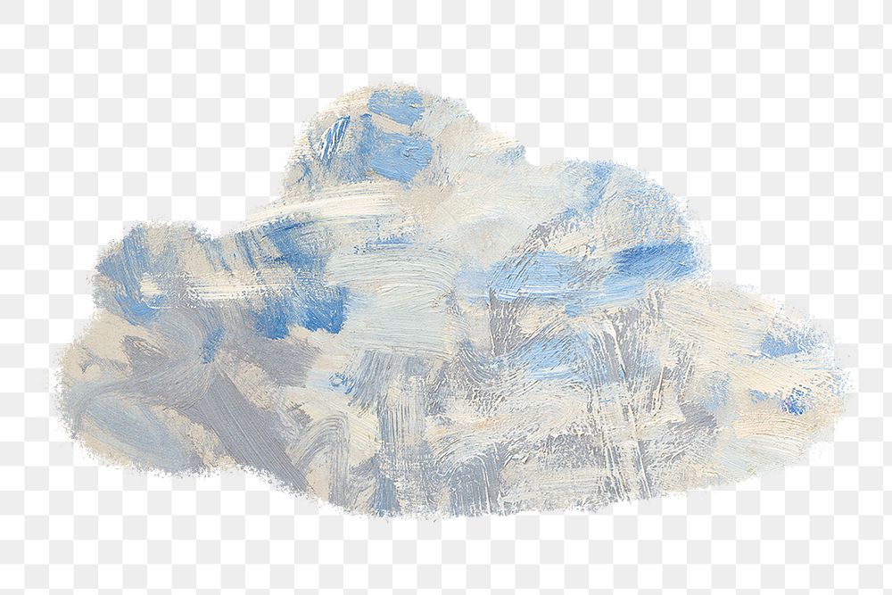 Aesthetic cloud png brush stroke sticker, transparent background. Claude Monet artwork, remixed by rawpixel.