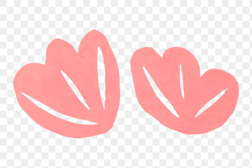 Pink flowers png doodles, transparent background