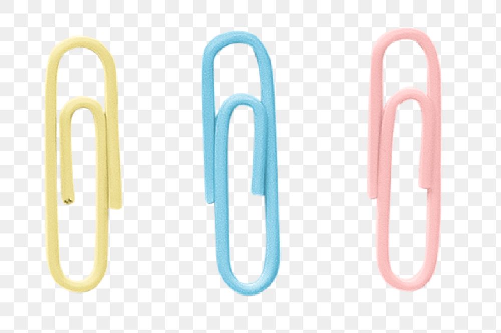 PNG Paper clip stationery set transparent background