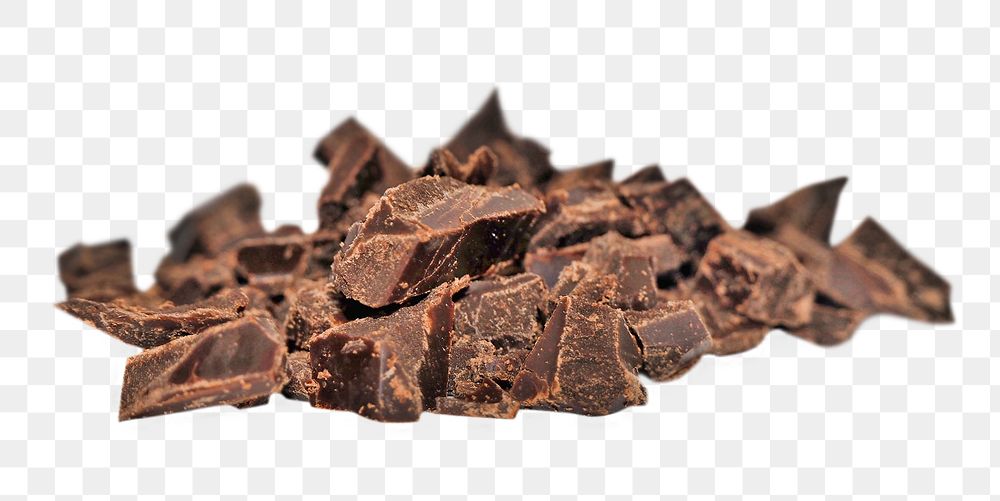 Png chopped chocolate, isolated object, transparent background