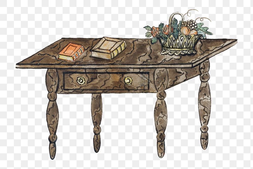 PNG Victorian reading table, vintage illustration by Joseph H. Davis, transparent background. Remixed by rawpixel.