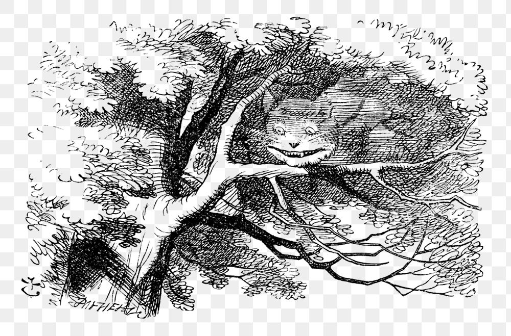 Png Alice's Adventures in Wonderland (1865) by John Tenniel collage element, transparent background