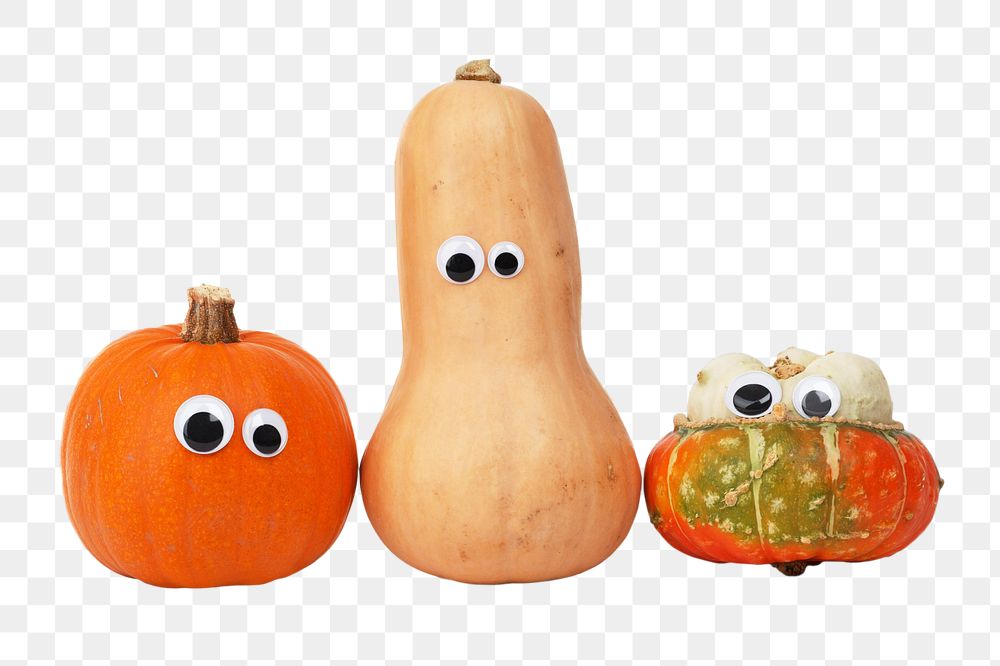 Googly eye pumpkins png, transparent background