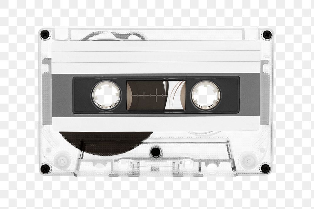 White cassette tape png, transparent design