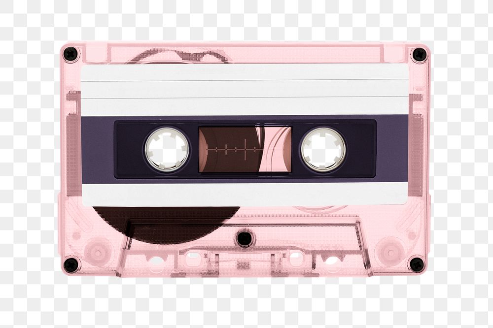 Pink cassette tape png, transparent design