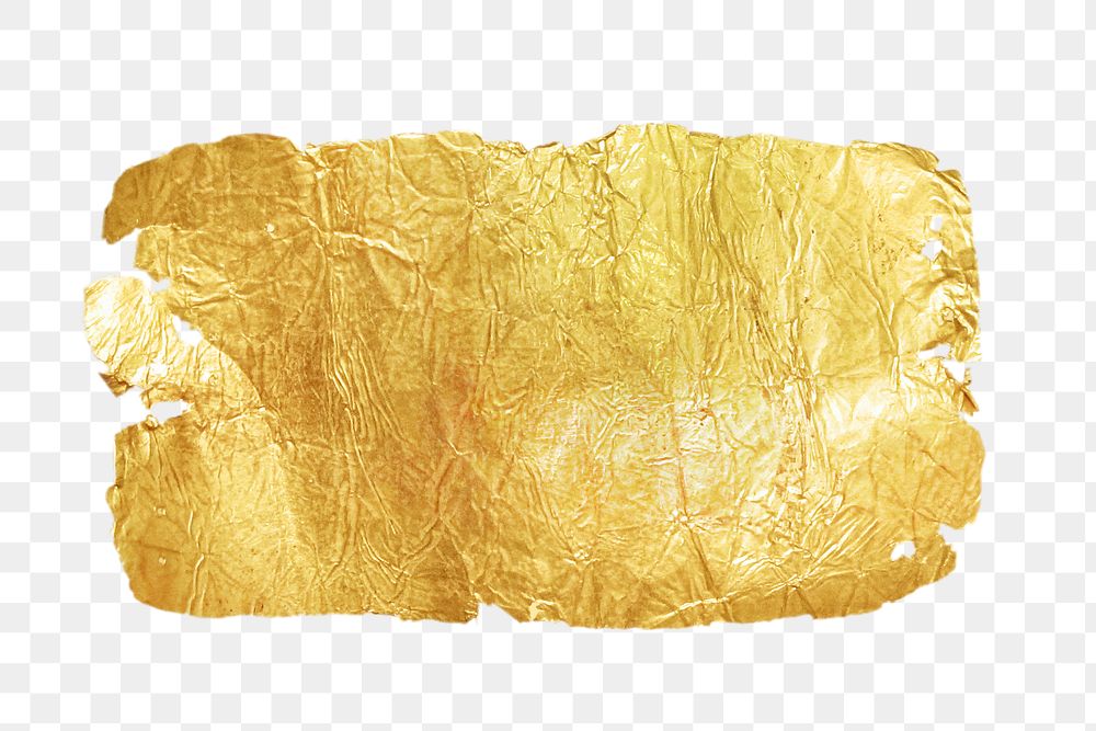 Png gold leaf, isolated object, transparent background