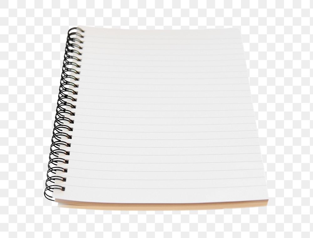 Png ruled paper notebook, isolated image, transparent background