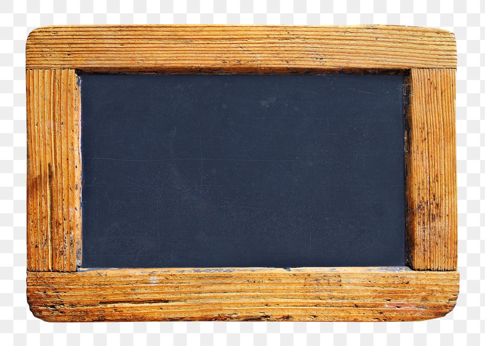 Png small blackboard, isolated object, transparent background