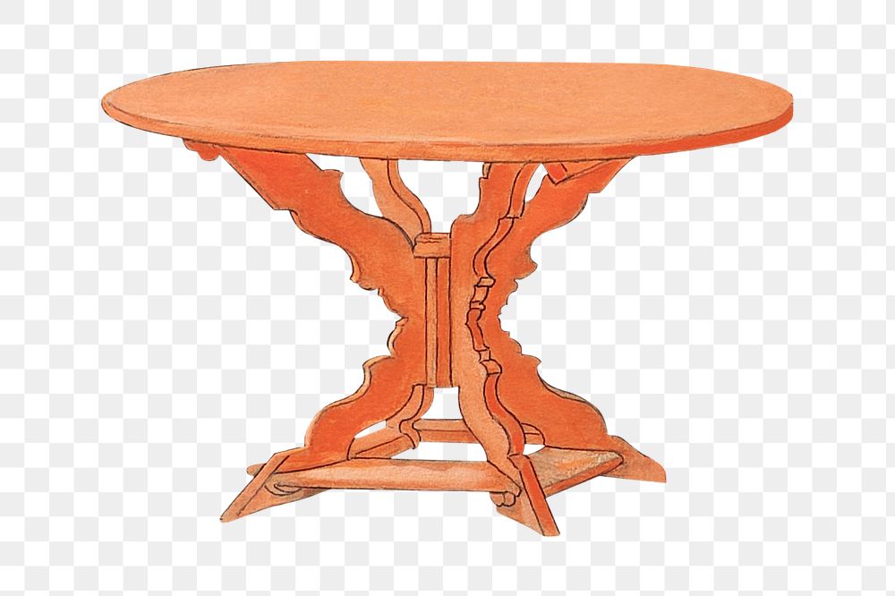 Orange wooden table png, furniture illustration, transparent background. Remixed by rawpixel.