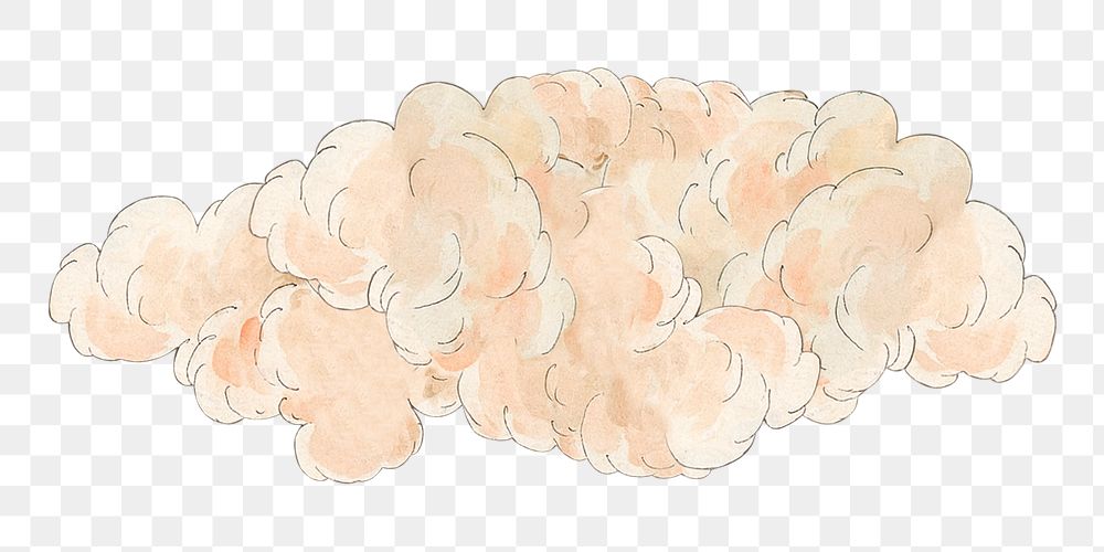 Vintage cloud png, transparent background. Remixed by rawpixel. 