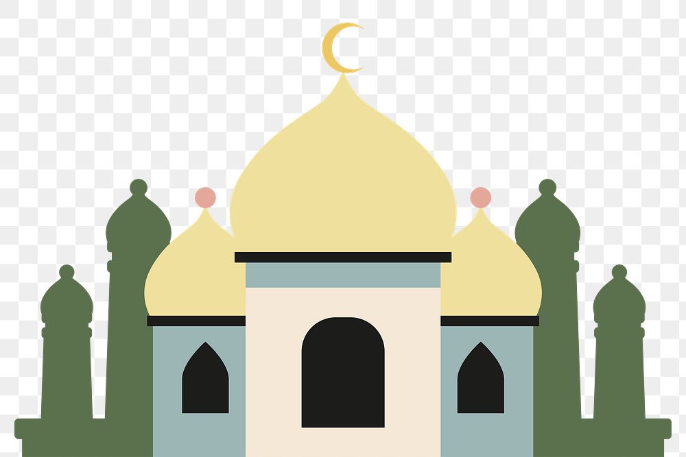 Png pastel mosque design element for Islamic Ramadan and Eid festivals illustration 