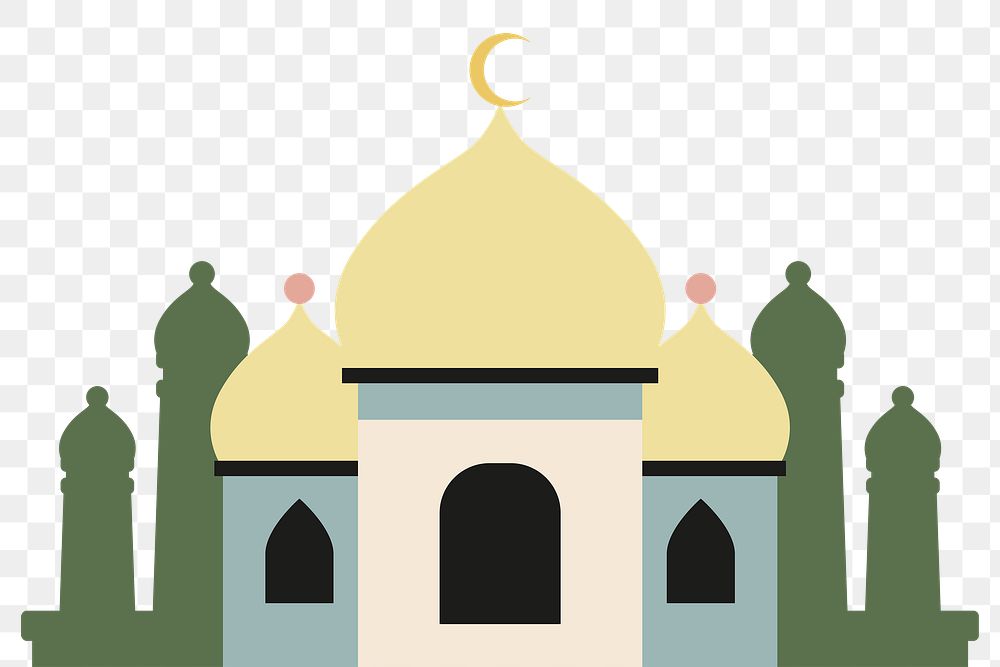 Png pastel mosque design element for Islamic Ramadan and Eid festivals illustration 