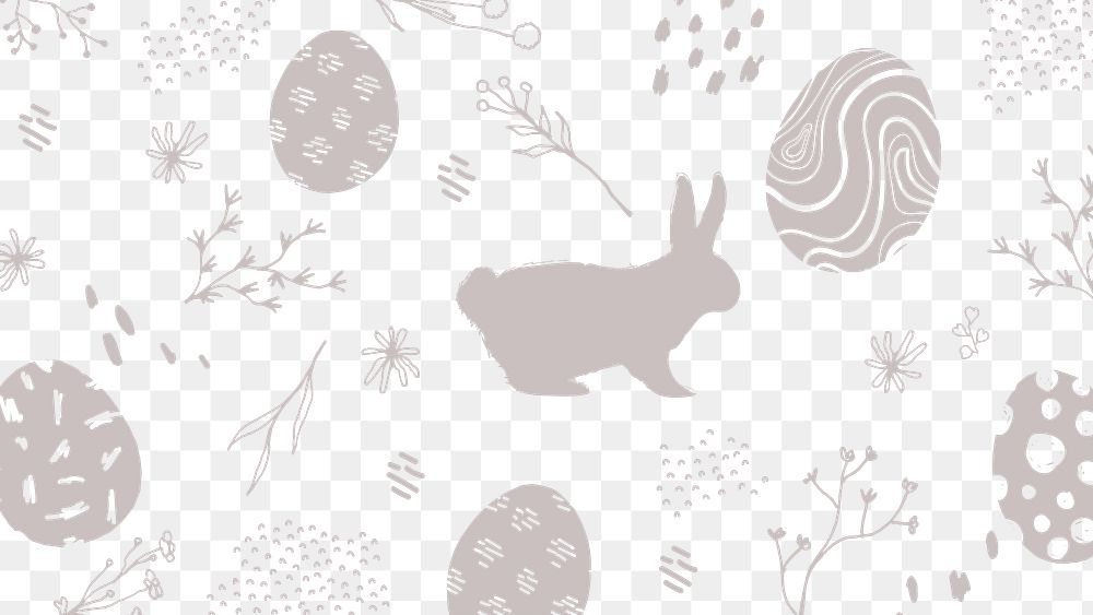 Neutral gray Easter pattern transparent png