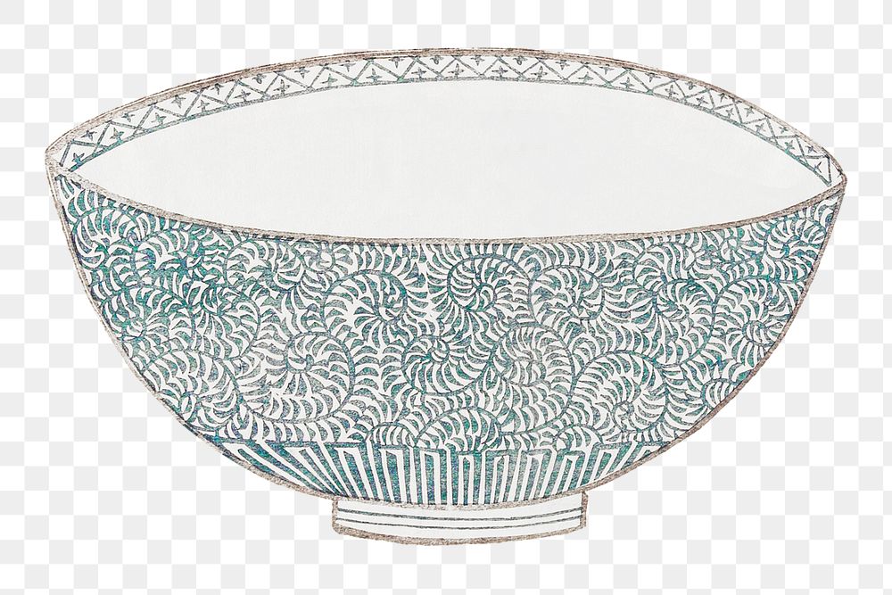 Png Japanese vintage bowl illustration, transparent background.    Remastered by rawpixel. 