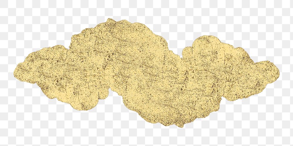 Gold cloud png Japanese sticker, transparent background. Remixed by rawpixel.