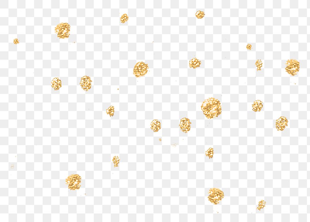 Gold glitter droplets png sticker, transparent background
