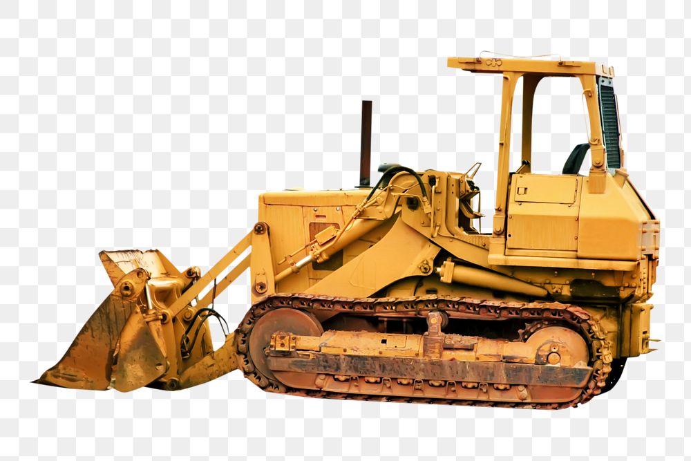 Construction tractor png, transparent background