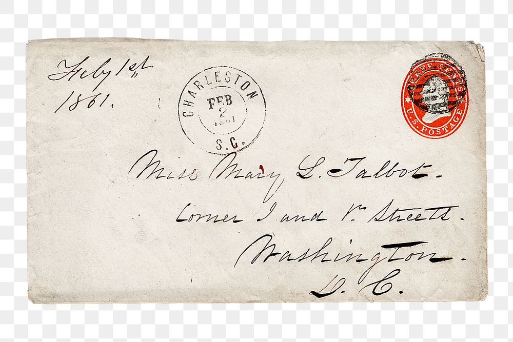 Vintage envelope png postage, transparent background. Remixed by rawpixel. 