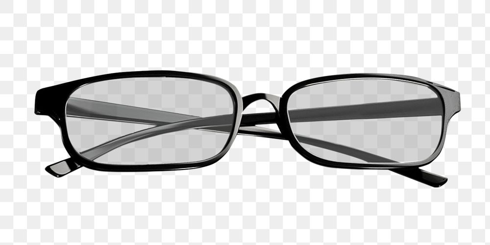 Black eyeglasses png, isolated object, transparent background