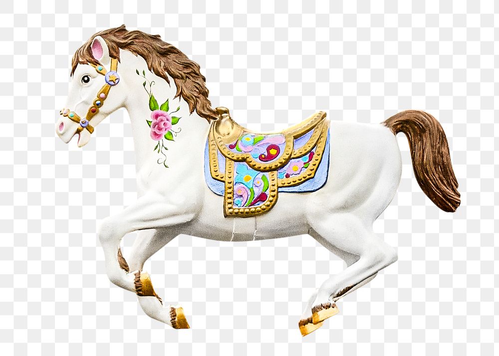 Png carousel horse, isolated image, transparent background