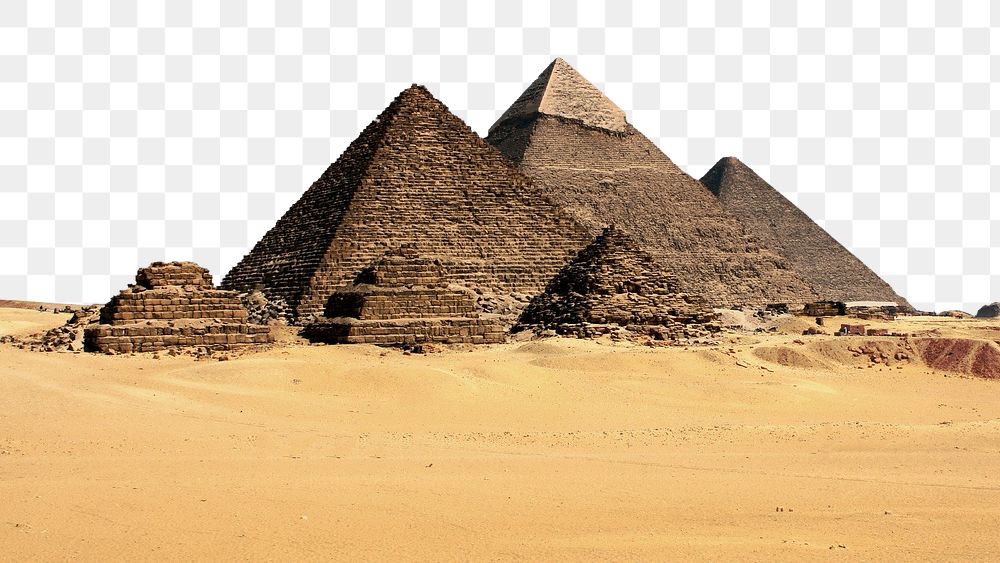 PNG Egyptian pyramids collage element, transparent background