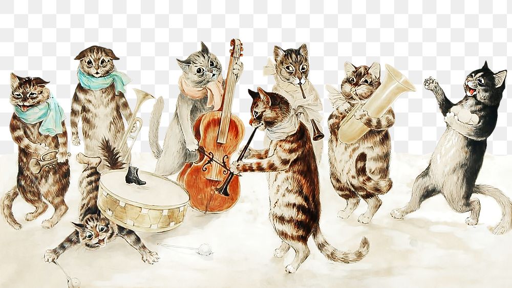 Cats border png music band, transparent background. Remixed by rawpixel.