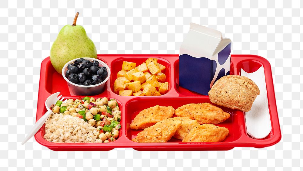 Food tray png collage element, transparent background