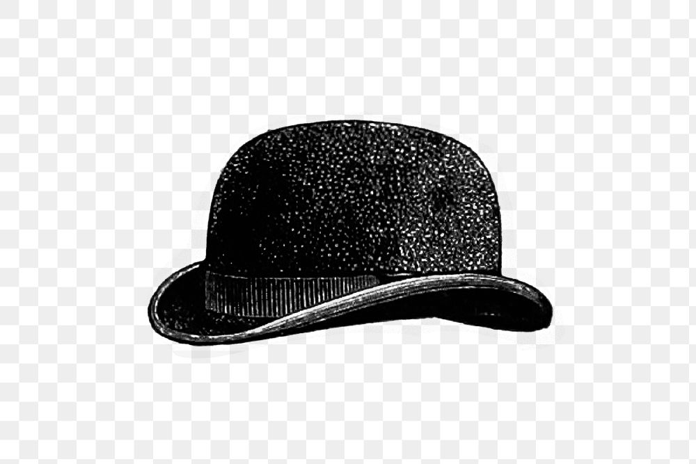 PNG Vintage European style bob hat engraving, transparent background