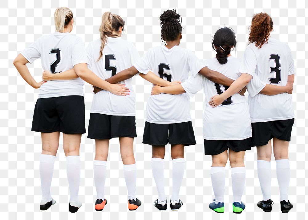 Png girls soccer team cut out, sports, transparent background