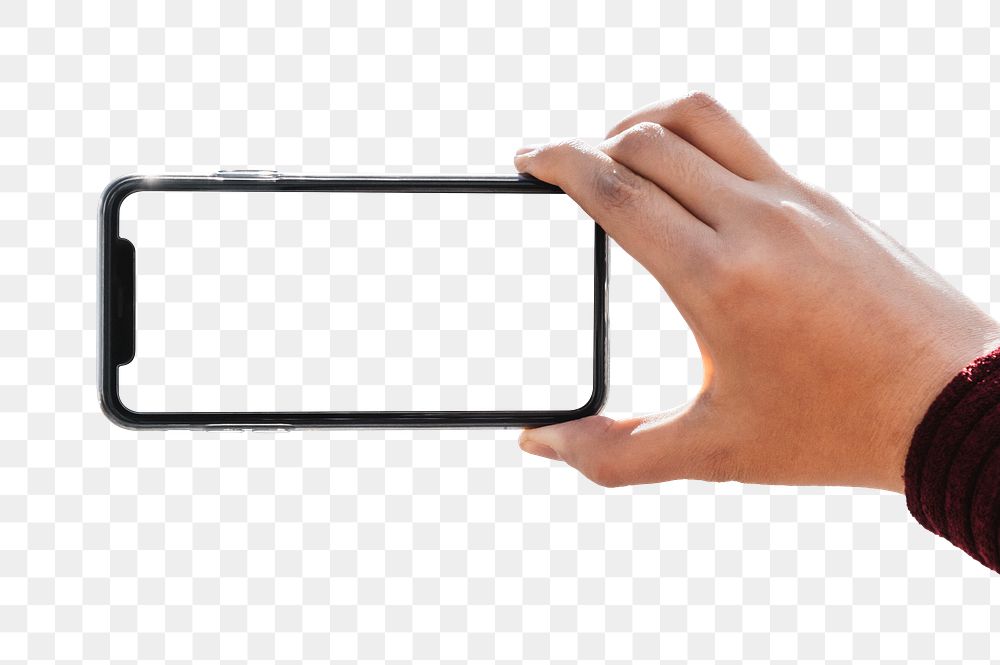Black cellphone screen template transparent png