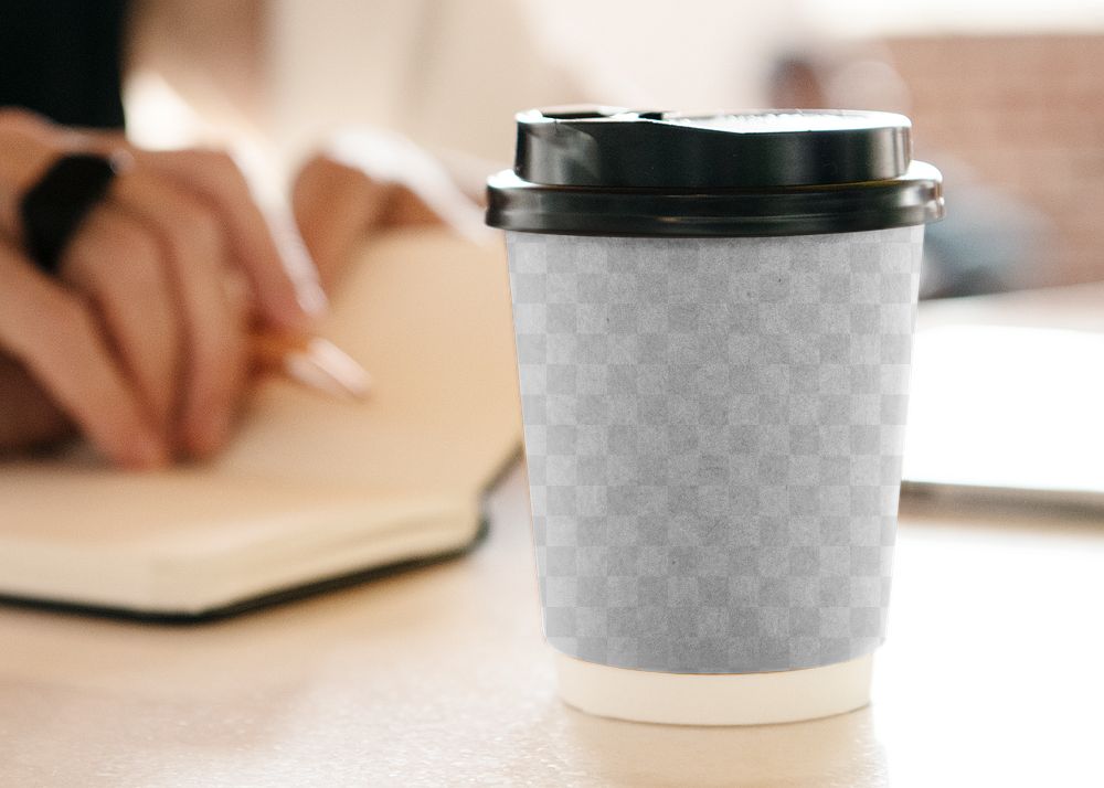 Paper cup PNG mockup coffee to go