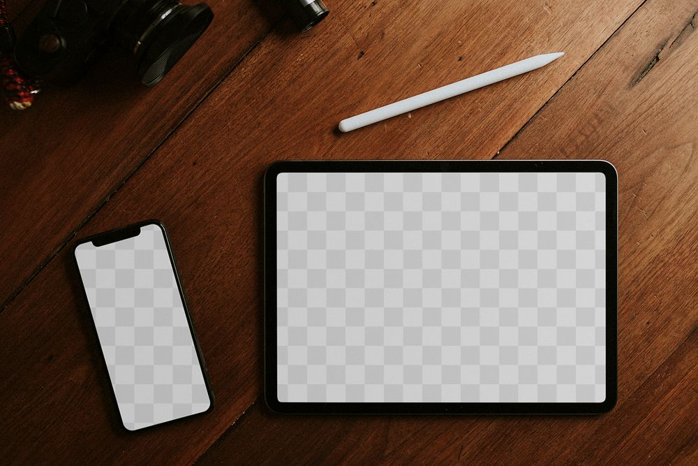 Digital tablet screen png mockup transparent