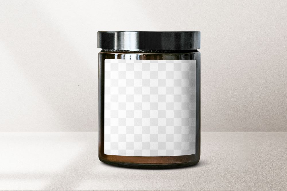 Body scrub jar png mockup minimal style