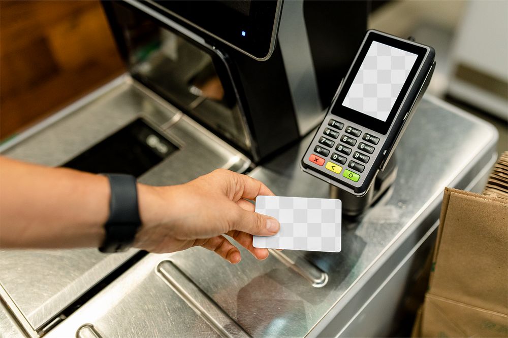 Credit card png mockup, blank design space