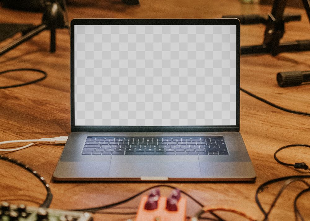 Laptop png screen mockup, digital device image
