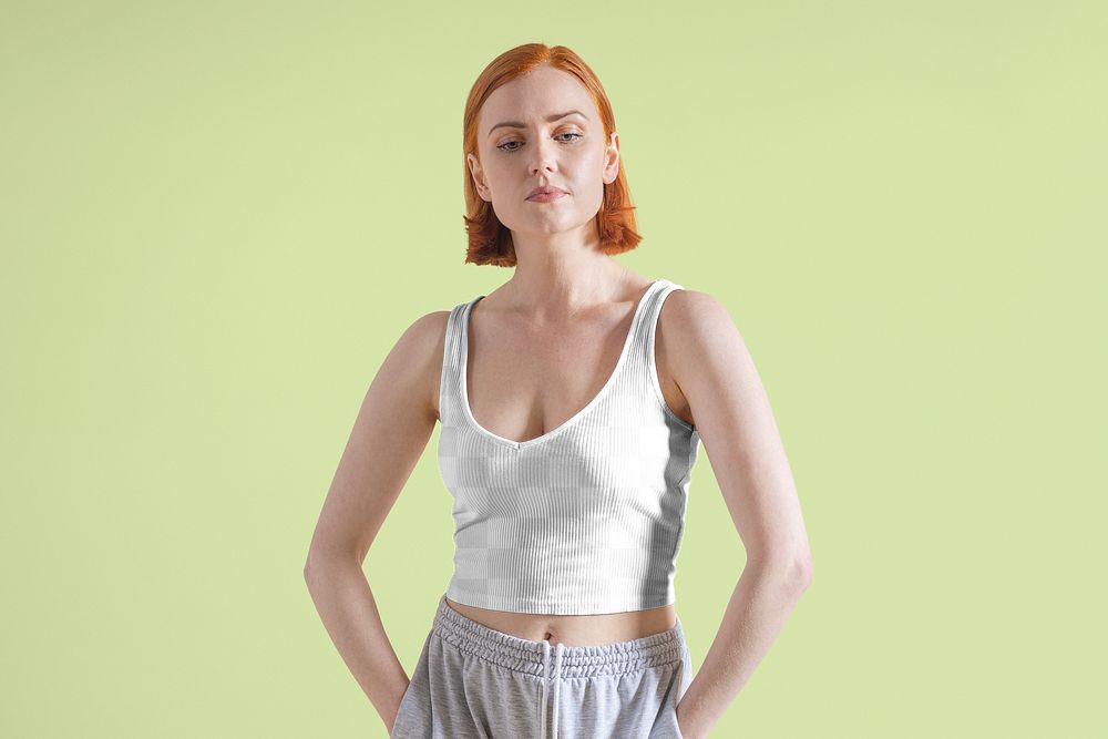Tank top png mockup transparent, women's sleepwear apparel fashion design