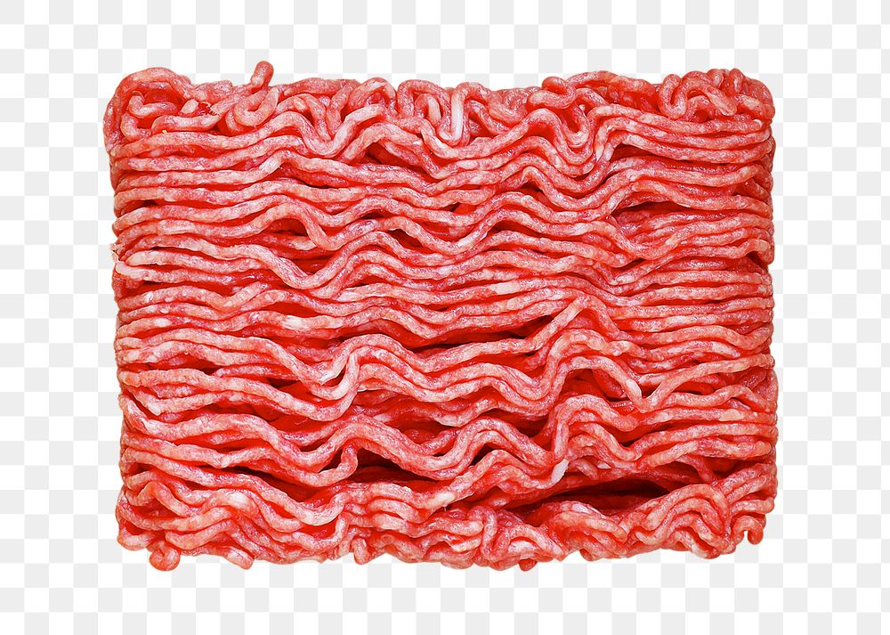 Png raw minced meat sticker, food photography, transparent background