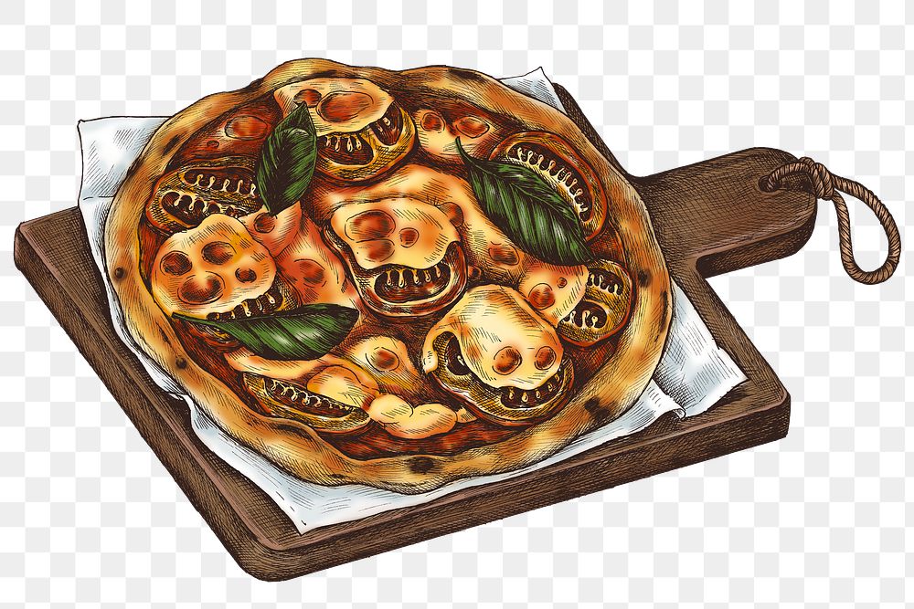 Colorful stone-oven pizza png transparent 