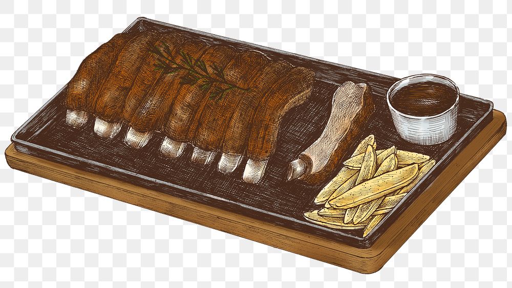 Colorful barbecue ribs png transparent 