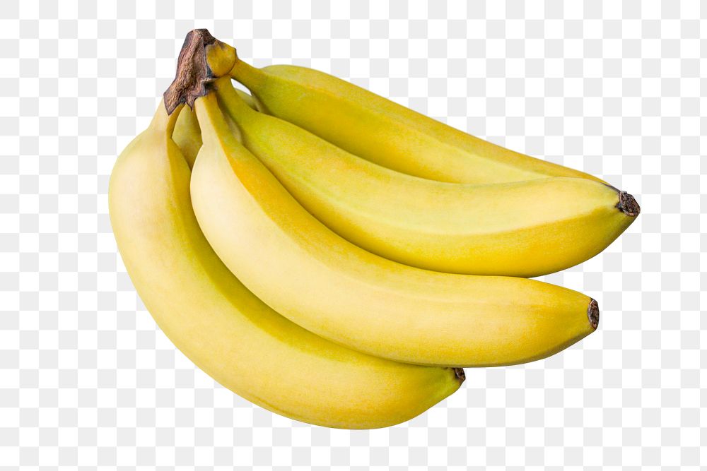 Banana bunch png clipart, yellow fruit on transparent background