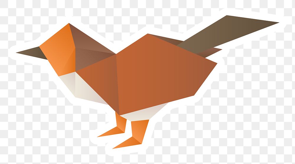 Origami sparrow paper craft png cut out
