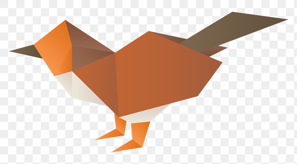 Sparrow paper craft png side view