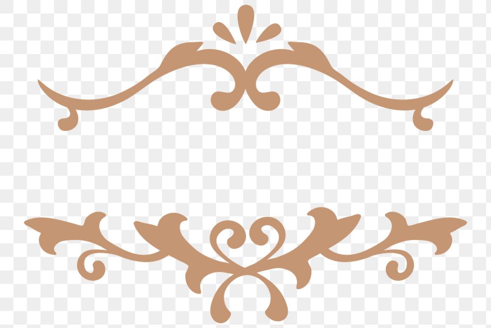 Bronze ornamental filigree png frame sticker