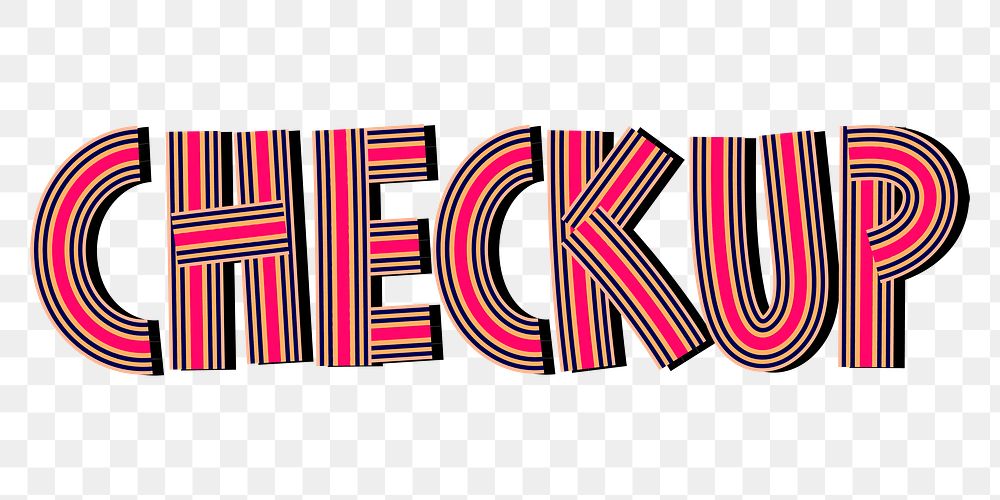 Retro style checkup png word typography