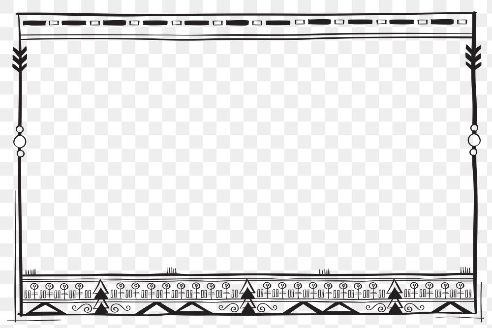 PNG minimal geometric tribal style graphic frame